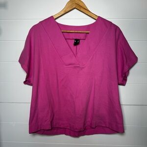 HERING Pink Relaxed Boxy Short Sleeve Blouse medium